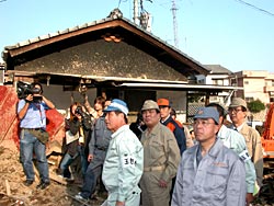 片山参院幹事長、党調査団が台風２３号被害で岡山県を視察